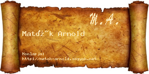 Matók Arnold névjegykártya