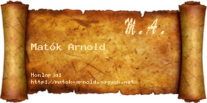 Matók Arnold névjegykártya